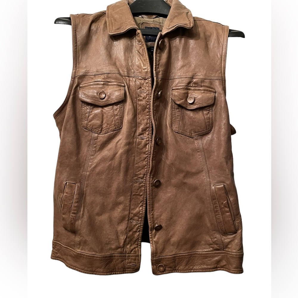 GAP Edition Distressed Leather Vest size XL.